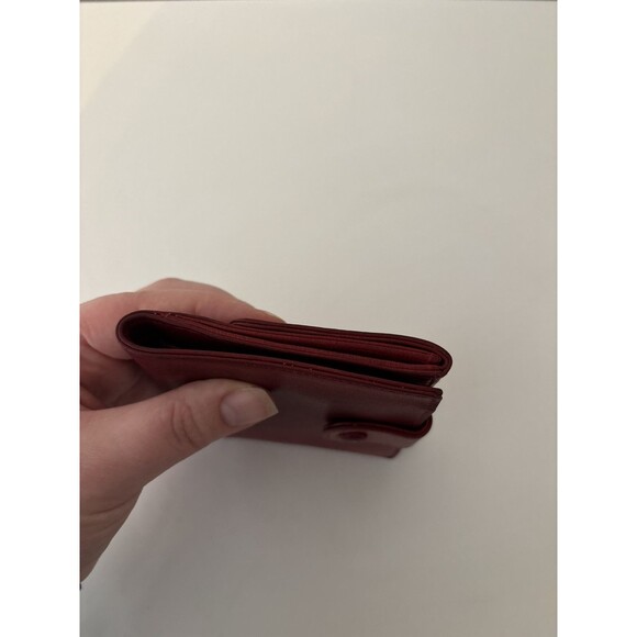 CHANEL Vintage Authentic Leather Timeless CC Wallet Red Flap Snap Closure - Picture 15 of 16